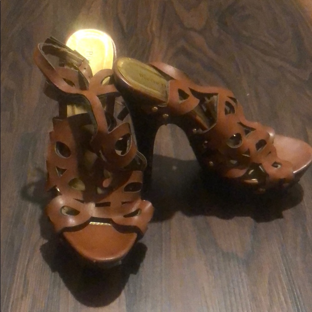 Brown Summer Sandals Heels Size 7